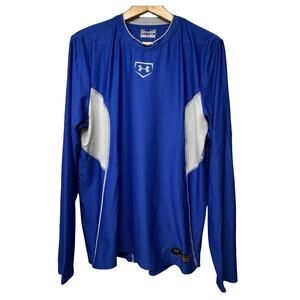 Under Armour Men’s Royal Blue Fitted Heat Gear Long Sleeve Shirt Size Large